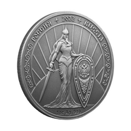 Мемориальная медаль монетного типа "Россия" 2022 с чернением